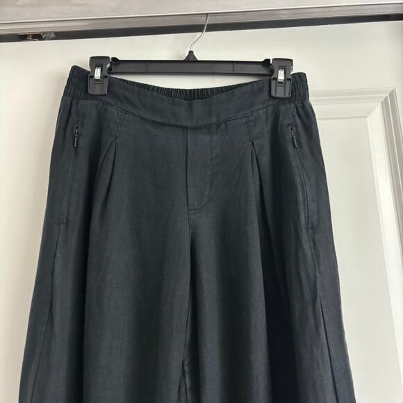 Athleta Women's Black Playa Linen Wide Crop
Pants Sz SP Essential - Picture 2 of 11